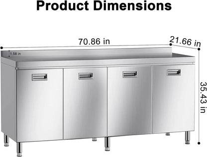 Stainless Steel Prep Table with Cabinet