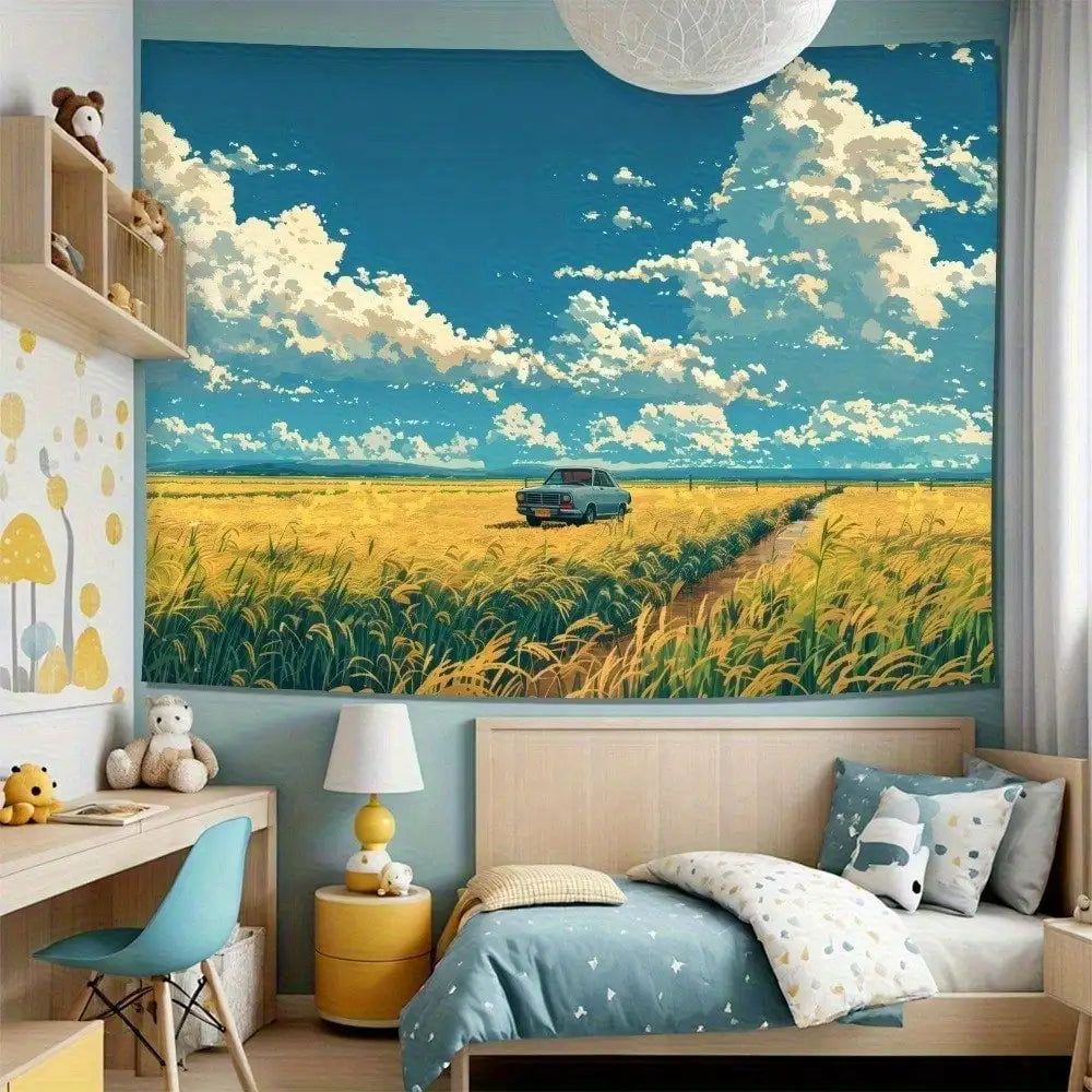 Landscape Wall Hanging Car in Field