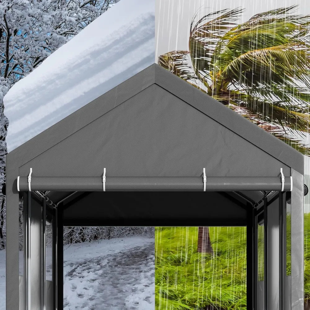Carport Canopy with Roll-up Windows.