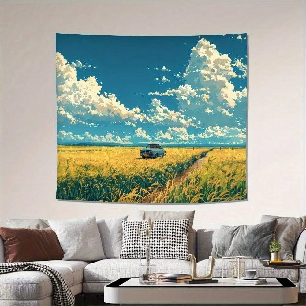 Landscape Wall Hanging Car in Field