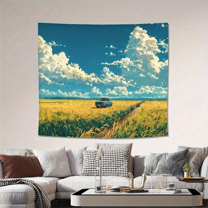 Landscape Wall Hanging Car in Field