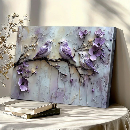 Purple bird-flower painting.