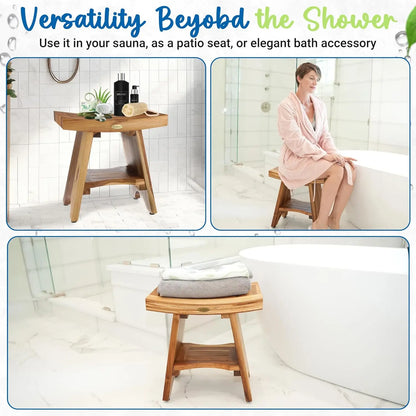 Wood Shower Stool.