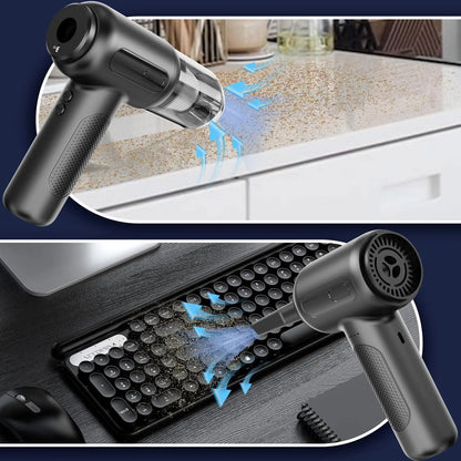 Mini High-Power Suction, with Crevice Tool.