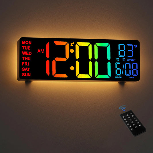 Digital Wall Clock, with Remote.