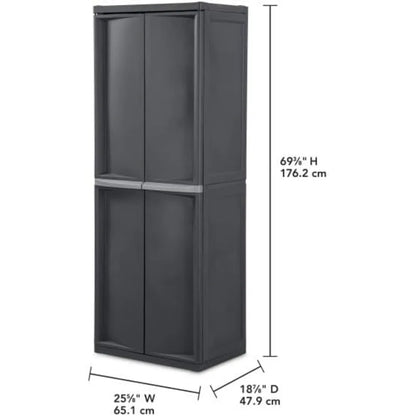 Gray 4 Shelf Cabinet,Lockable Utility Storage