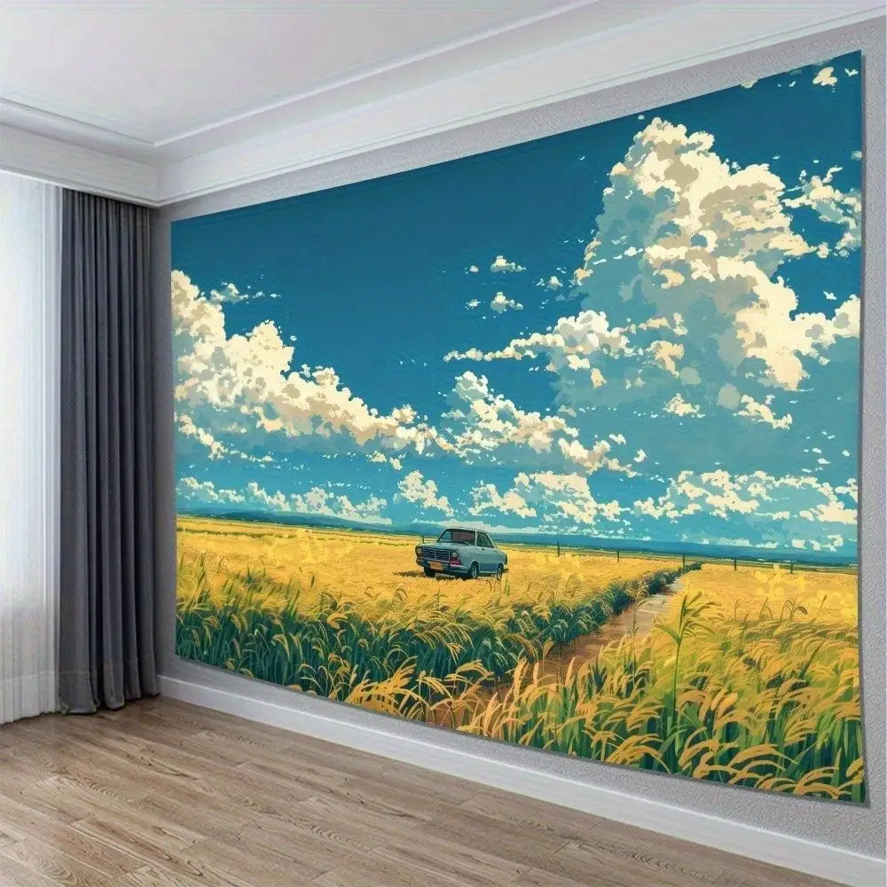 Landscape Wall Hanging Car in Field