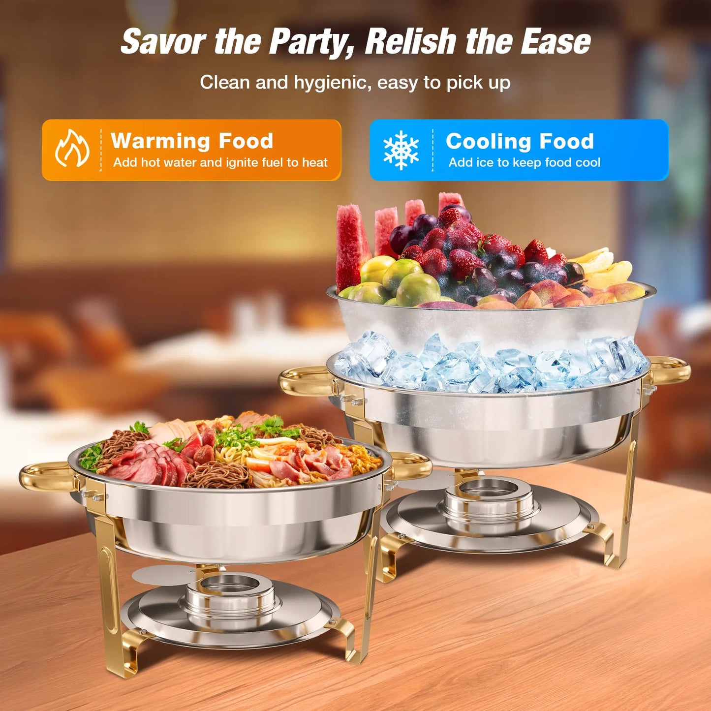 2/4 Pack Chafing Dish Buffet Stainless Steel