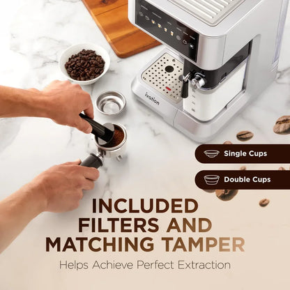 Espresso & Cappuccino Maker w/Milk Frother